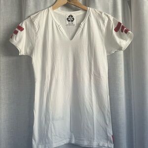Source Unknown White Tee with Red Accents